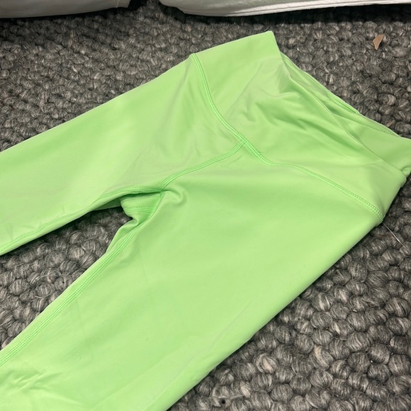 FREE PEOPLE NEON‎ GREEN CRISS CROSS WAIST LEGGINGS